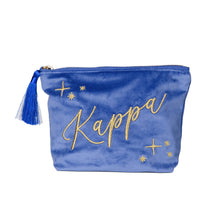 Velvet Embroidered Cosmetic Pouch- Sorority