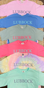 "Lubbock" Short Sleeve Tee-happy colors