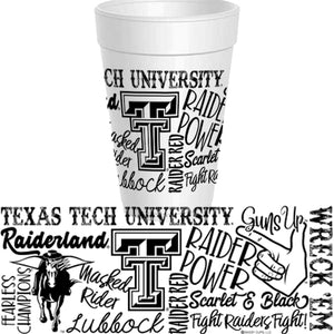 Texas Tech 16 oz. styrofoam cups