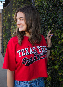 Texas Tech crop tee "7th Inning Stretch"- Red