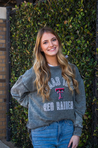 Texas Tech "Fan Favorite" drop tail sweatshirt- charcoal